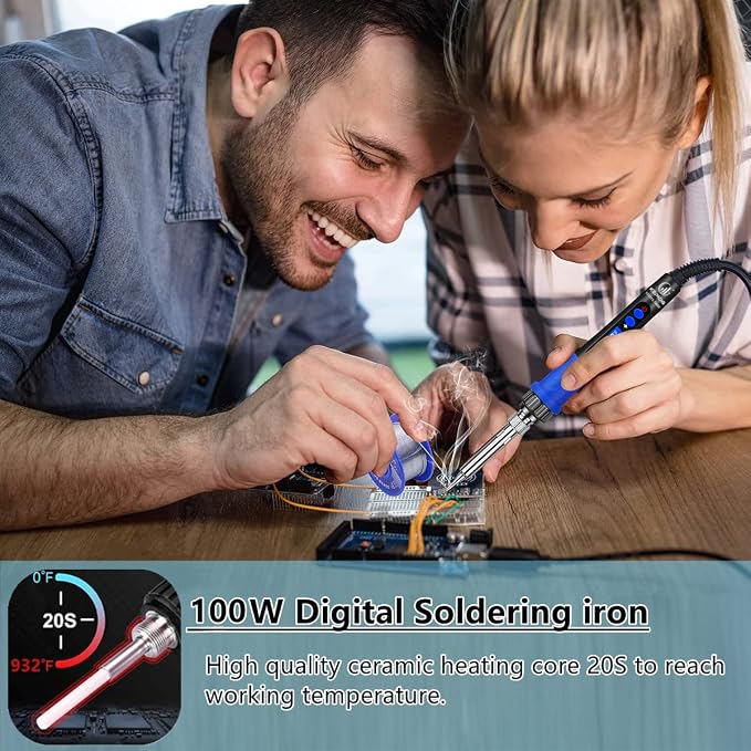 Soldering Iron Kit, 100W High-Power LCD Digital Soldering Iron, Circuit Board - Image 2