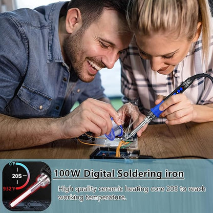 Soldering Iron Kit, 100W High-Power LCD Digital Soldering Iron, Circuit Board - Image 2