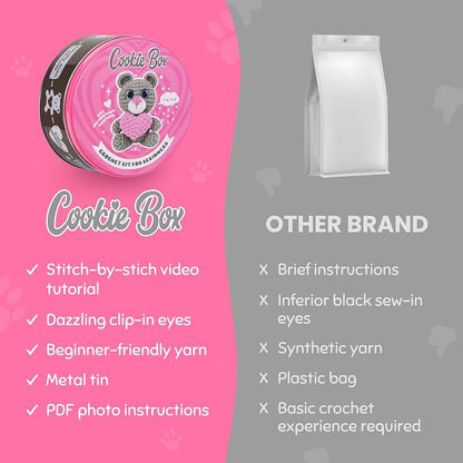 Cookie Box Crochet Kit for Beginners – Gift Set to Make Bear Ted Amigurumi - Image 9