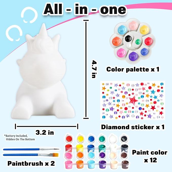 FUNZBO Paint Your Own Unicorn Lamp Kit - Image 3