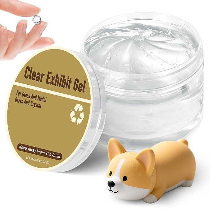 6.07 OZ Clear Exhibit Gel for Museum, Removable Clear Exhibit Putty for Museum by BOTTRONY