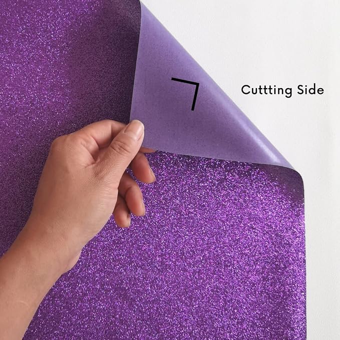 Purple Glitter HTV Heat Transfer Vinyl Bundle 8 sheets-12 x12 Iron on Vinyl - Image 3