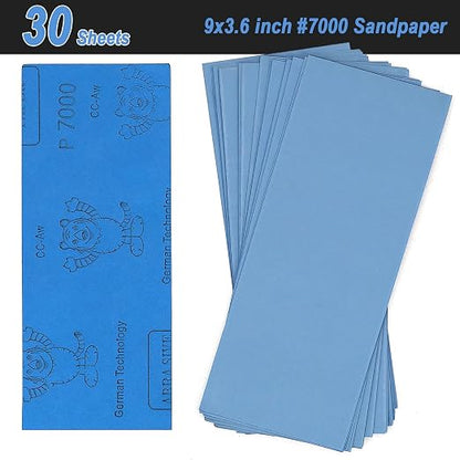 9x3.6 inch Sandpaper, 30 Sheet 7000 Grit Wet and Dry Sand Paper, Detail Fine - Image 3