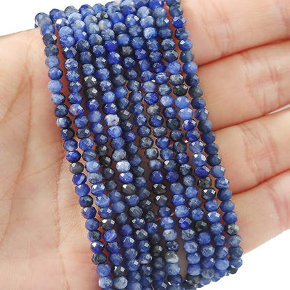 Natural Blue Sodalite Beads 4x2mm 120pcs Faceted Rondelle Loose Semi Gemstone - Image 3