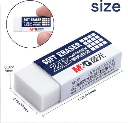 M&G 24 Pack Erasers Pencil Erasers, 2B White Rubber Eraser Rectangular Bulk - Image 2