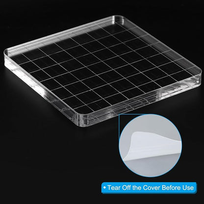 PATIKIL Acrylic Stamp Block, 3 Pack Stamping Block Square Shape - Image 4