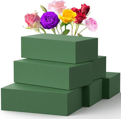 Upgraded 6 Pack Floral Flower Foam Blocks, Wet & Dry Florist Foam Styrofoam by AYNAUHX