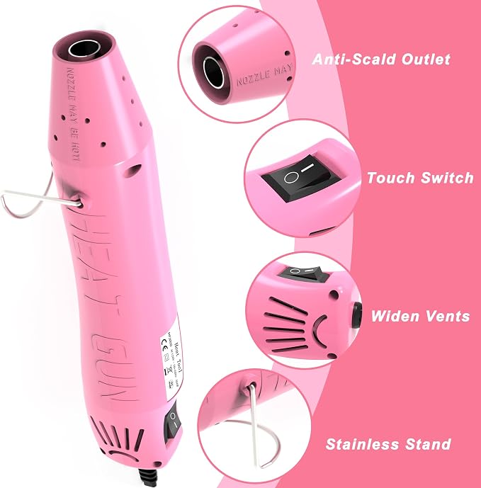 Heat Gun, Mini Heat Gun for Shrink Tubing, Portable Heat Gun for DIY Crafts - Image 2