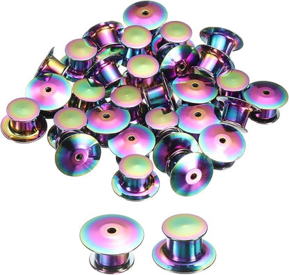 uxcell 30Pcs Metal Locking Pin Backs, Pin Keepers Locking Clasp Flat Head Clamp by uxcell