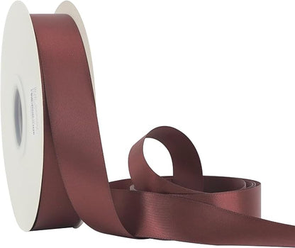HUIHUANG Burgundy Satin Ribbon 1 inch x 50 Yards Dark Burgundy Double-Faced - Image 6