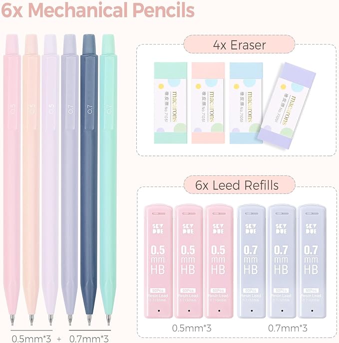 SKYDUE Cute Mechanical Pencils Set - Image 2