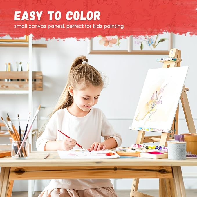 Simetufy 12 Pack 5x7 Inch Small Flat Canvas Boards - Image 8