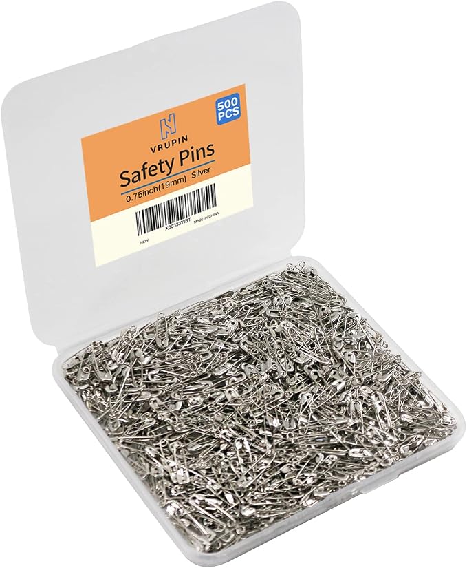 500PCS Safety Pins, 0.75Inch/19mm Small Safety pins, Rust Resistant Nickel by Vrupin