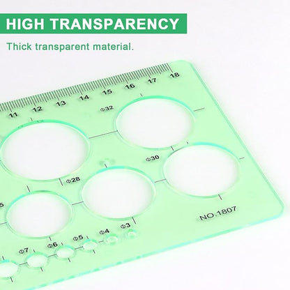 Tamaki Circle Template Measuring Geometry Ruler Geometric Drawings Stencils - Image 3