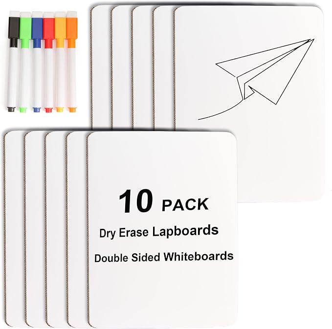 10 Pack Dry Erase Boards, Double-Sided Small White Board by Unknown
