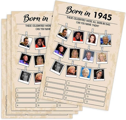 QUPT 80th Birthday Party Games, Born in 1945 Games, Birthday Party Supplies by QUPT