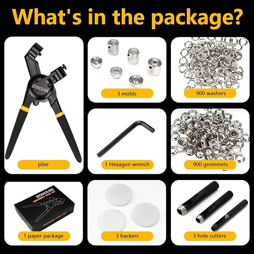Heavy Duty Grommet Tool Kit of 1/2" 5/16" and 3/8" - Image 4