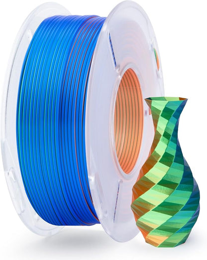 ELEGOO Silk PLA Filament 1.75mm Triple Colors Orange Blue Purple 250g, Shiny by ELEGOO