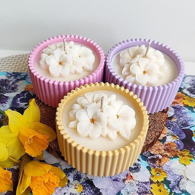 4PCS Flower Silicone Mold 3D Cute Flower Resin Candle Molds - Image 9