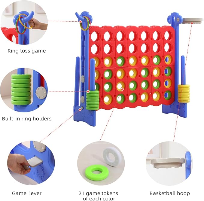 UNICOO® Height Adjustable Jumbo 4-to-Score Game, 4 in A Row Game - Image 6
