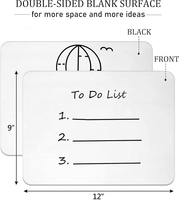 10 Pack Dry Erase Boards, Double-Sided Small White Board - Image 2