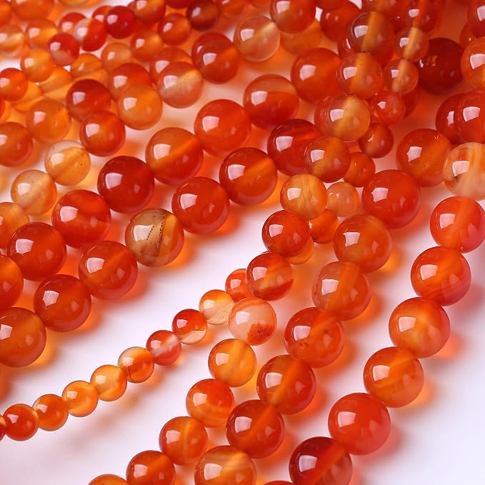 90PCS 4MM Red Agate Beads Round Loose Stone Beads - Image 3