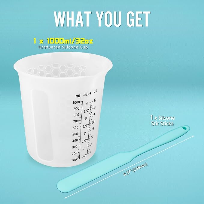 Silicone Resin Mixing 1L Measuring Cup Set - Image 2