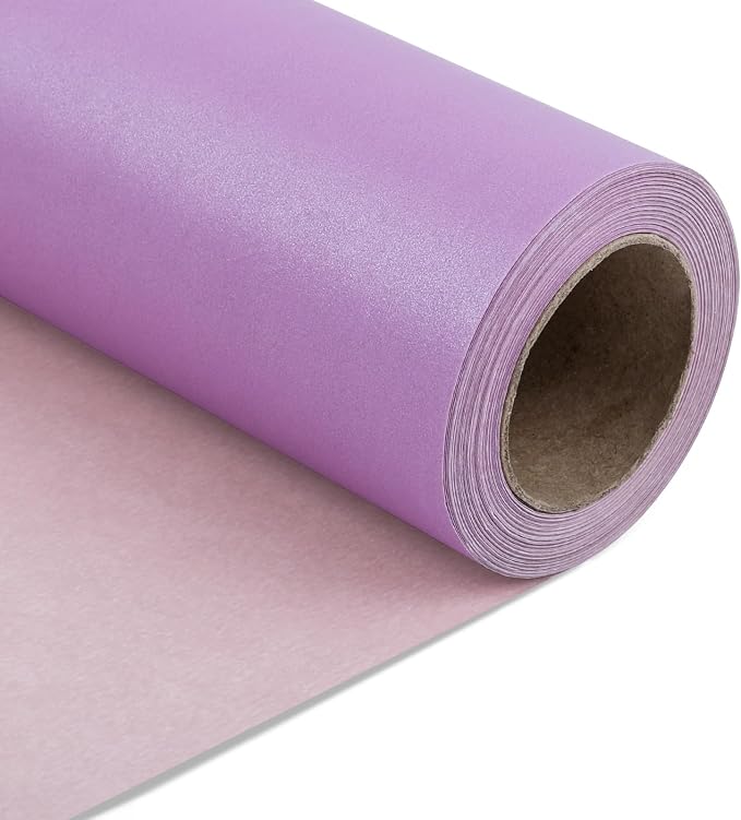 NESCCI Light Purple Matte Wrapping Paper, Solid Color Pearly-Lustre Paper by NESCCI
