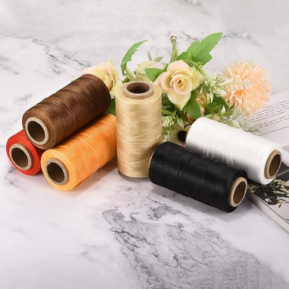 MECCANIXITY Waxed Thread, 284 Yard 0.8mm 150D Flat Wax Thread Polyester Waxed - Image 4