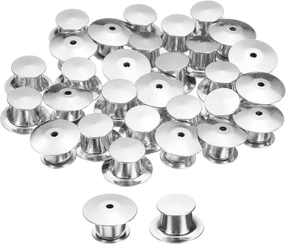 uxcell 30Pcs Metal Locking Pin Backs, Pin Keepers Locking Clasp Flat Head Clamp by uxcell