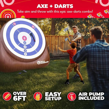 Swooc Games® - Bull Hawker™ | Giant Axe Darts w/ 15+ Games | Axe Throwing Game - Image 2