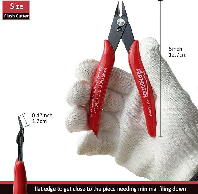 170 Wire Cutters, 10 PACK, 5 Inch Micro Flush Cutter, HOUSERAN Small Wire - Image 5