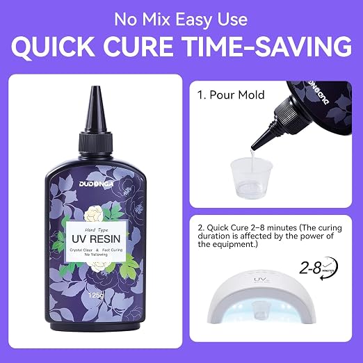UV Resin 250g, DUDONGA Low Viscosity Crystal Clear Ultraviolet Thin Epoxy Resin - Image 5
