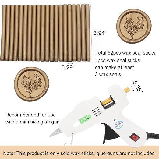52pcs Antique Gold Wax Sealing Sticks, Andotopee Glue Gun Adhesive Seal Sticks - Image 6