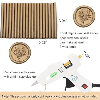 52pcs Antique Gold Wax Sealing Sticks, Andotopee Glue Gun Adhesive Seal Sticks - Image 6