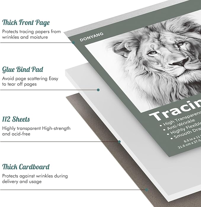 Tracing Paper 8.5" x 11", 112 Sheets Transparent Vellum Paper - Image 3
