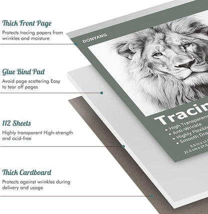 Tracing Paper 8.5" x 11", 112 Sheets Transparent Vellum Paper - Image 3