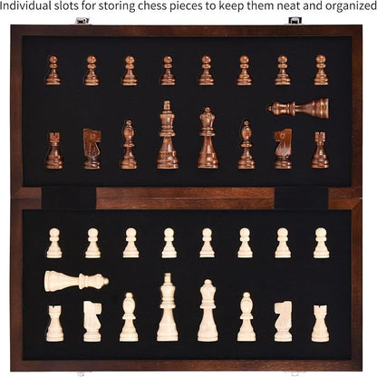AMEROUS 15 Inches Magnetic Wooden Chess Set - Image 5