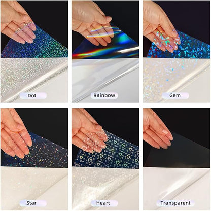 36 Sheets Holographic Laminate Sheets Transparent Holographic Sticker Paper - Image 3