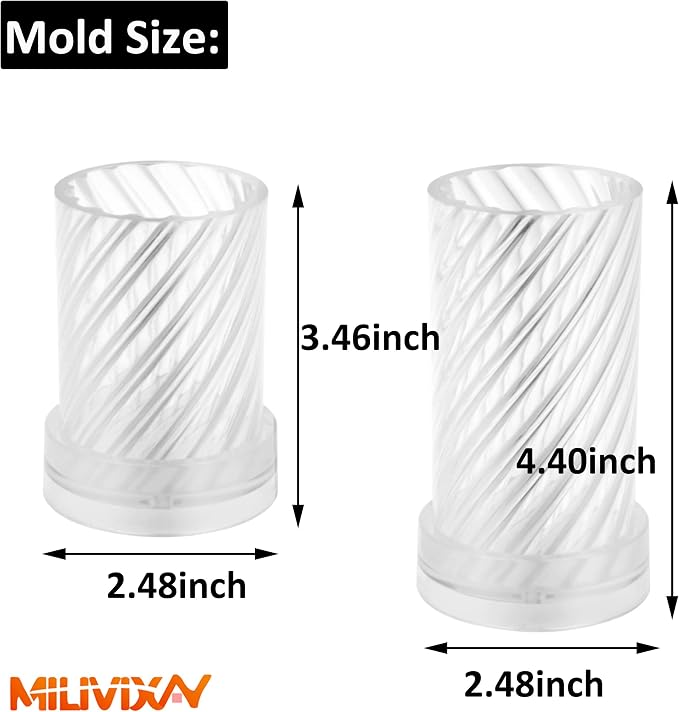 MILIVIXAY 2PCS Spiral Shape Candle Molds - Image 3