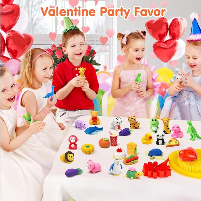 60 Pack Animal Pencil Erasers for Kids, 3D Mini Puzzle Take Apart Erasers - Image 9