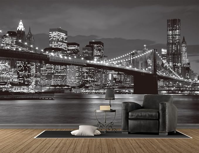 Brooklyn Bridge and New York City Wall Murals Large Photo Wallpaper Murals by Reyhui