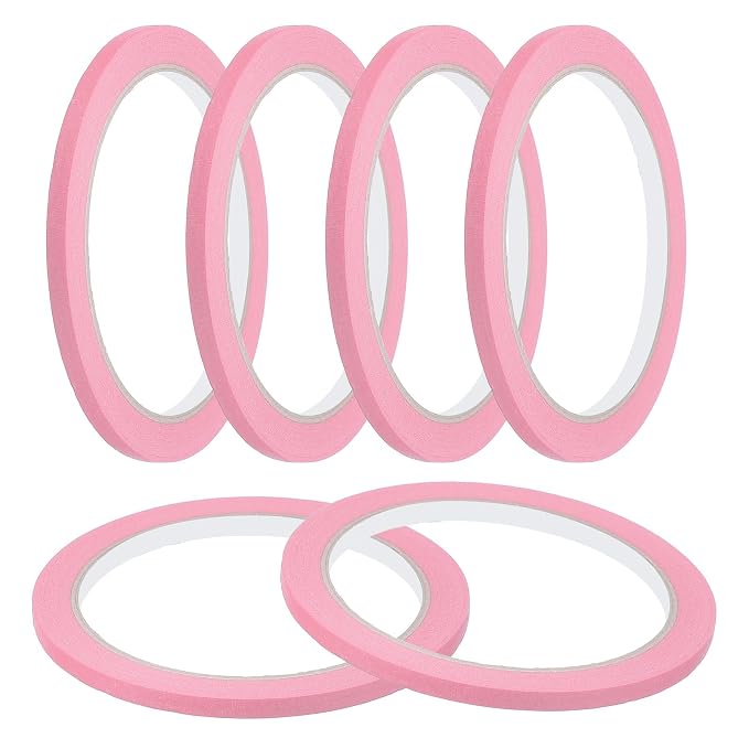 MECCANIXITY Masking Tape 0.2 Inch x 21 Yard Painter's Tape Pink Paint Tapes by MECCANIXITY