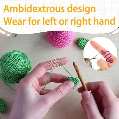 Hand Crochet Tension Rings Set, Adjustable Crochet Finger Guard, Yarn Tension - Image 5