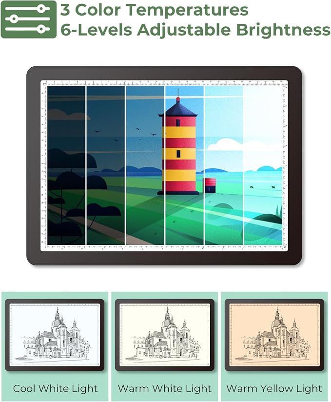 Rechargeable A4 Light Box for Tracing, Bawaslom LED Light Pad - Image 3