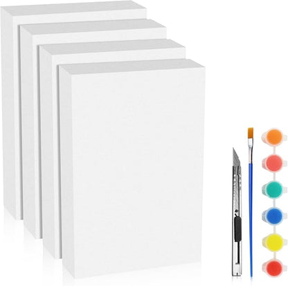 LuckyFoam White 4 Pack 12x7.5x2 inch Foam Sheets 2 Inch Thick Polystyrene by LuckyFoam