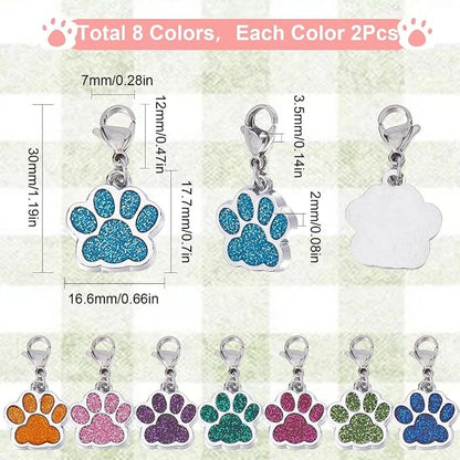 SUNNYCLUE 1 Box 16Pcs Knitting Stitch Markers Cute Pet Paw Dog Cat Paws Enamel - Image 2