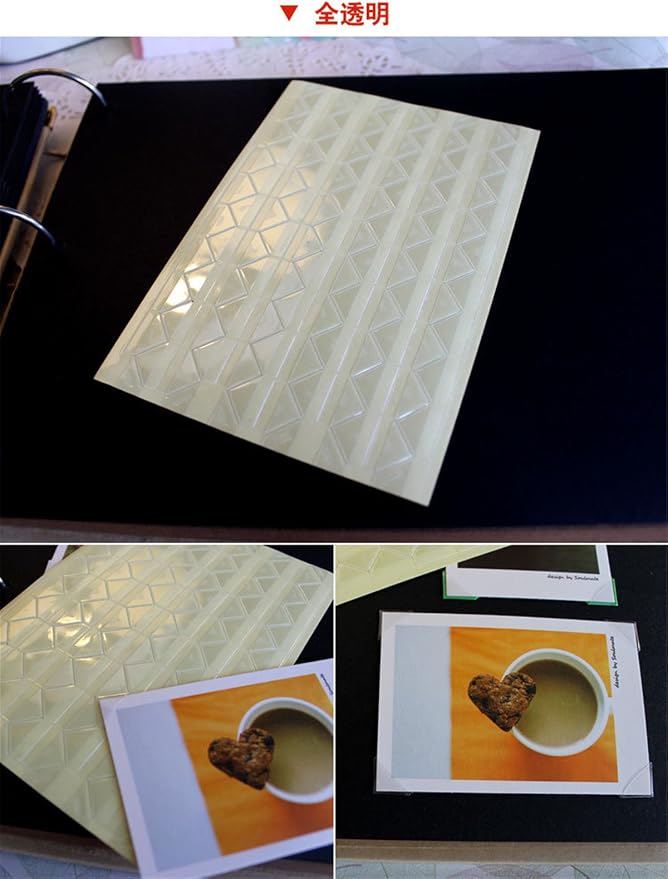 10 Sheet Photo Corners Self Adhesive PVC Paper Photo Foto Corner Stickers - Image 3