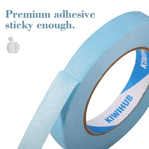 Light Blue Painters Tape, 1 inch x 60 Yards x 5 Rolls - Image 5