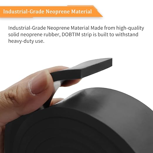 DOBTIM Neoprene Rubber Strips 1/4" Thick X 1" Wide X 5' Long, Solid Rubber - Image 3